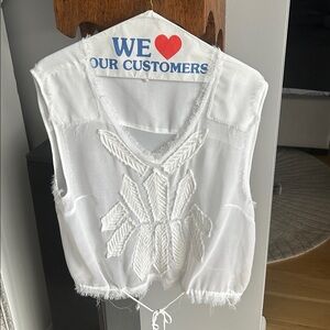 FREE PEOPLE WHITE SHEER TANK TOP
